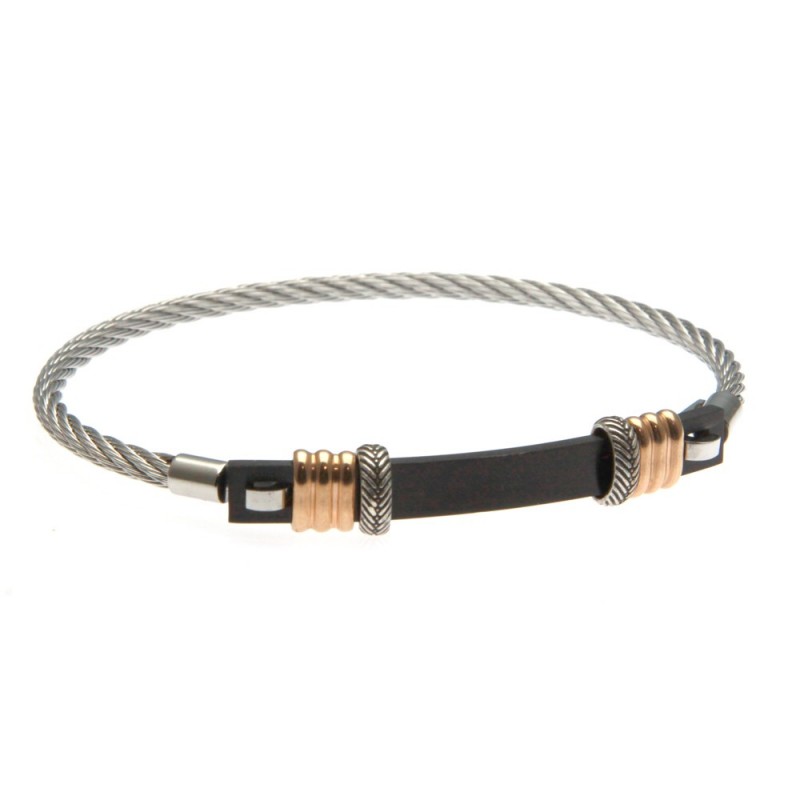 bracciale uomo rigido cavetto in acciaio