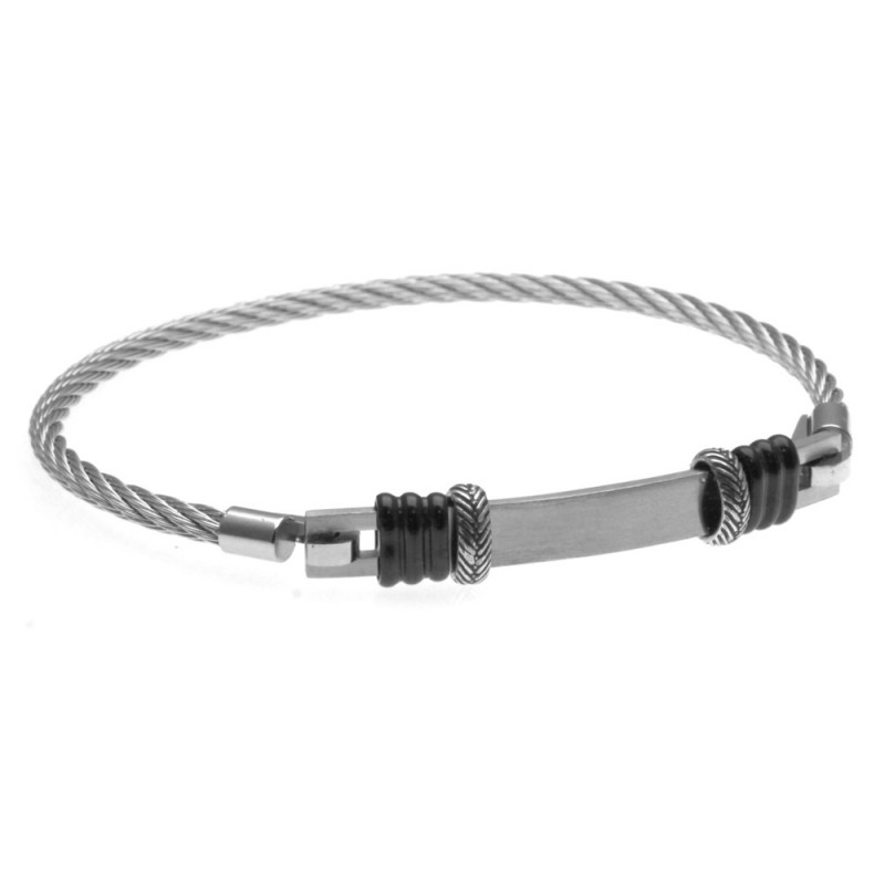 bracciale uomo rigido cavetto in acciaio