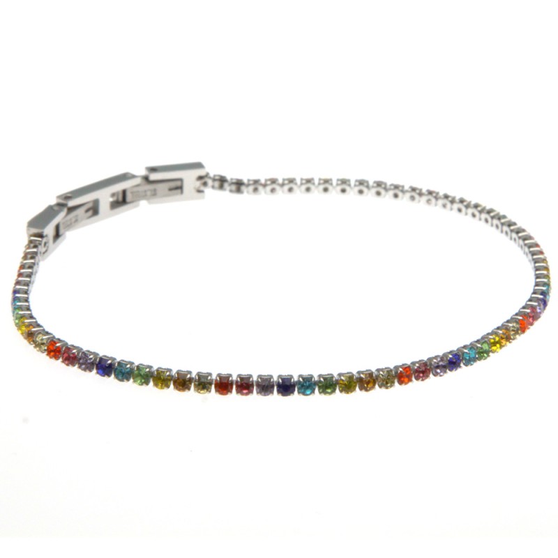 bracciale tennis in acciaio