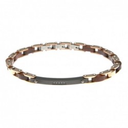 bracciale uomo in acciaio e legno