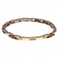 bracciale uomo in acciaio e legno