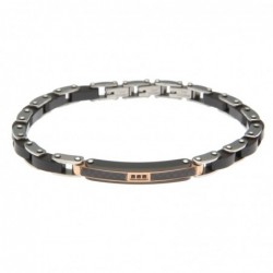 bracciale uomo in acciaio e legno