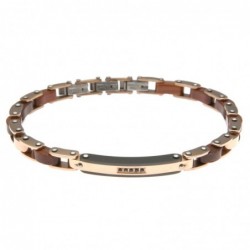 bracciale uomo in acciaio e legno