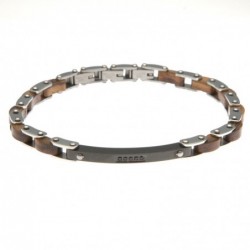 bracciale uomo in acciaio e legno