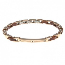 bracciale uomo in acciaio e legno