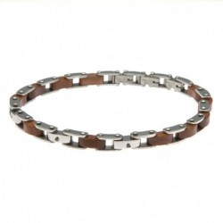 bracciale uomo in acciaio e legno