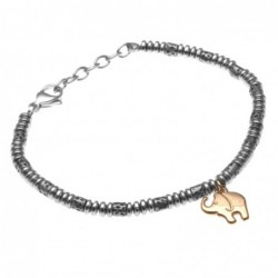 bracciale con elefante in acciaio