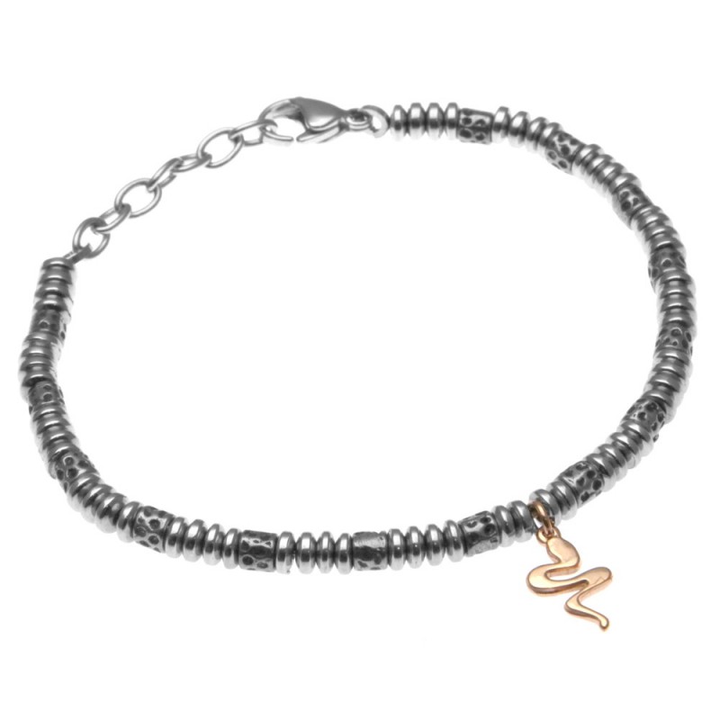 bracciale con serpente in acciaio