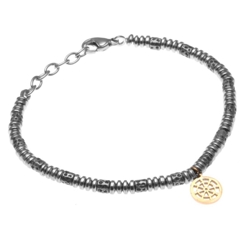 bracciale con timone in acciaio