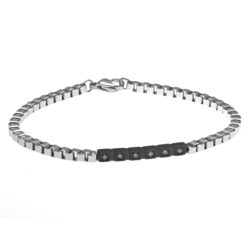 bracciale uomo in acciaio con piastrina