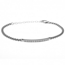 bracciale uomo in acciaio con piastrina