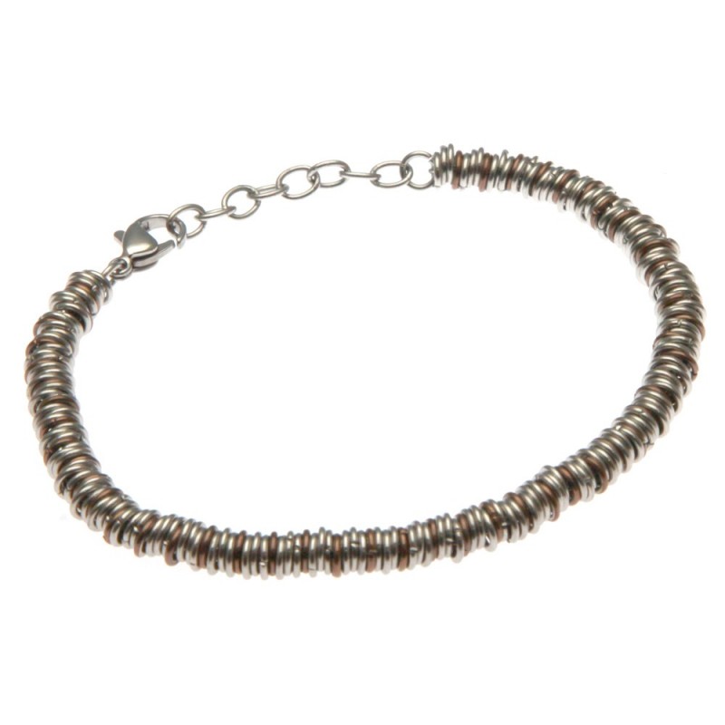 bracciale uomo in acciaio ad anellini