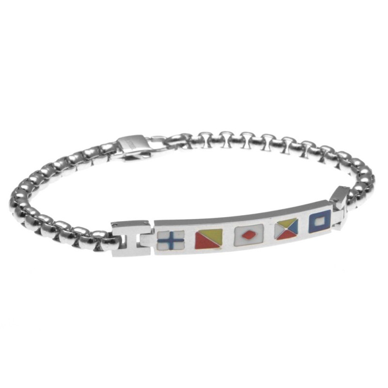 bracciale uomo con bandiere in acciaio