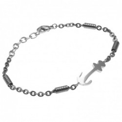 bracciale uomo con ancora in acciaio invecchiato