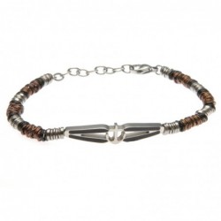 bracciale uomo con piastra con ancora in acciaio