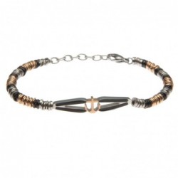 bracciale uomo con piastra con ancora in acciaio