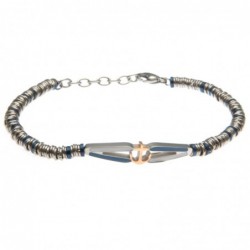 bracciale uomo con piastra con ancora in acciaio