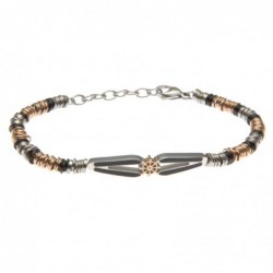 bracciale uomo con piastra con timone in acciaio