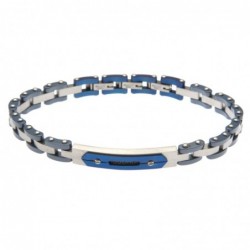 bracciale uomo con piastra in acciaio e ceramica