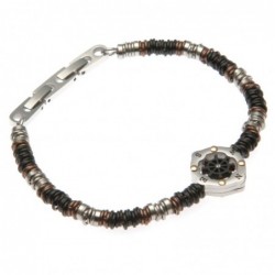bracciale uomo con timone in acciaio