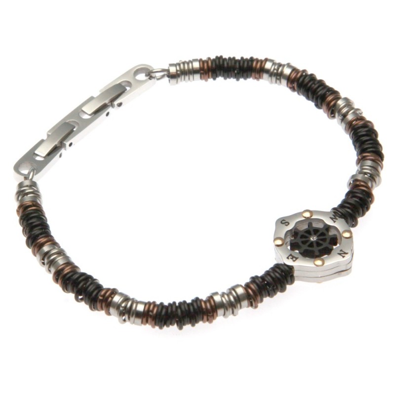 bracciale uomo con timone in acciaio