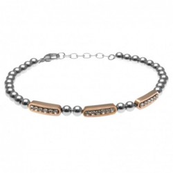 bracciale uomo in acciaio e strass