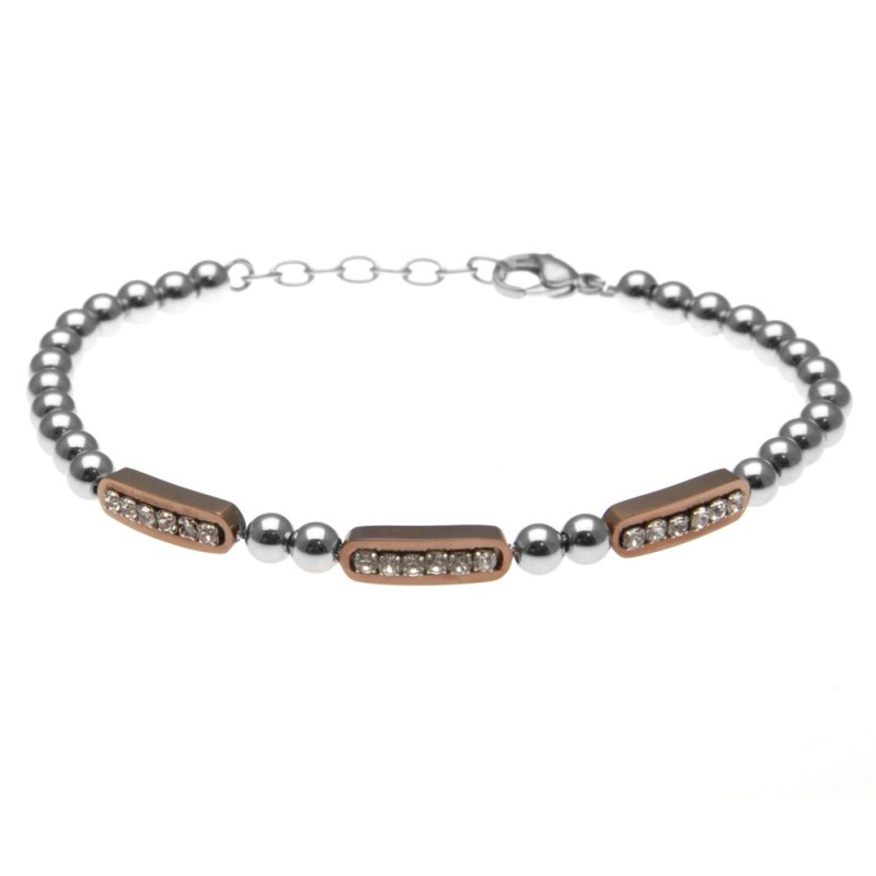 bracciale uomo in acciaio e strass