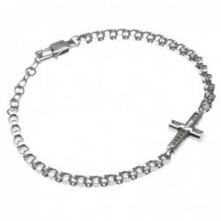 bracciale uomo con croce in acciaio