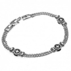 bracciale uomo con rose dei venti in acciaio