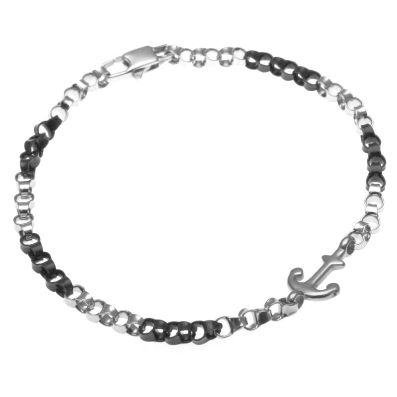 bracciale uomo con ancora in acciaio