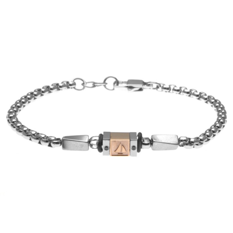 bracciale uomo con barchetta in acciaio