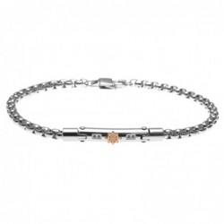 bracciale uomo piastra con timone in acciaio