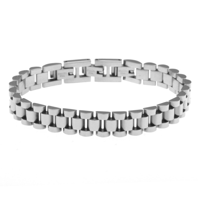 bracciale uomo maglia president rolex in acciaio