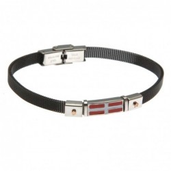 bracciale uomo con bandiere maglia milano in acciaio