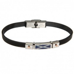 bracciale uomo con bandiere maglia milano in acciaio