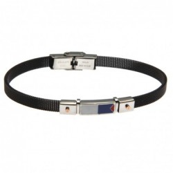 bracciale uomo con bandiere maglia milano in acciaio