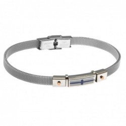 bracciale uomo con bandiere maglia milano in acciaio