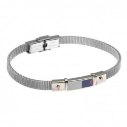 bracciale uomo con bandiere maglia milano in acciaio