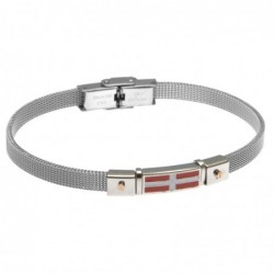 bracciale uomo con bandiere maglia milano in acciaio