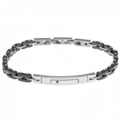 bracciale uomo ceramica acciaio con piastra