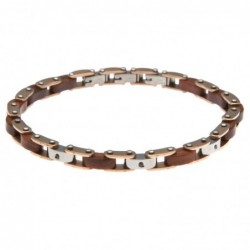 bracciale uomo acciaio e legno
