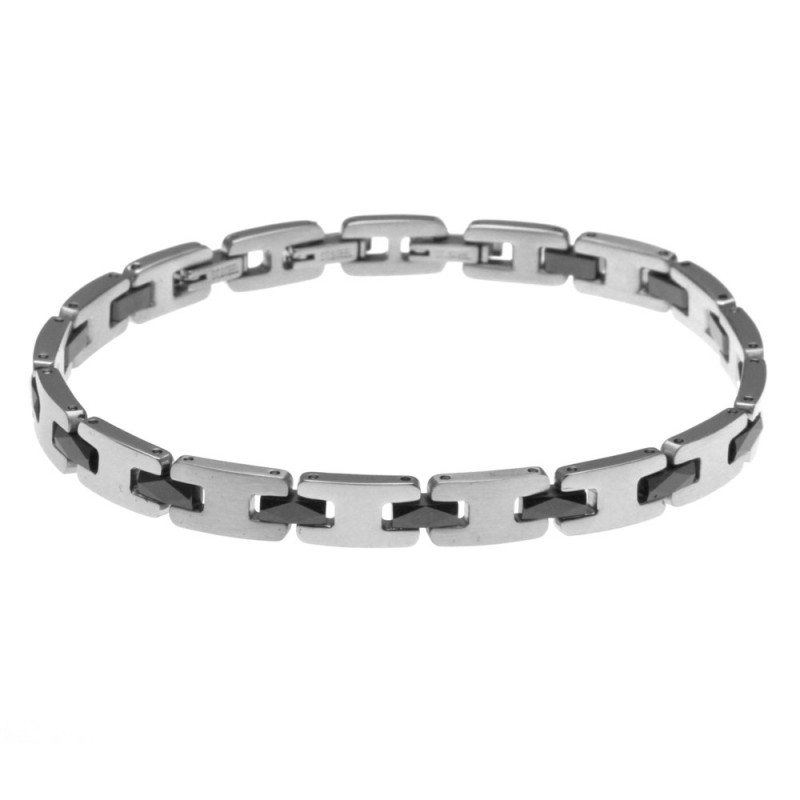 bracciale uomo in ceramica e acciaio